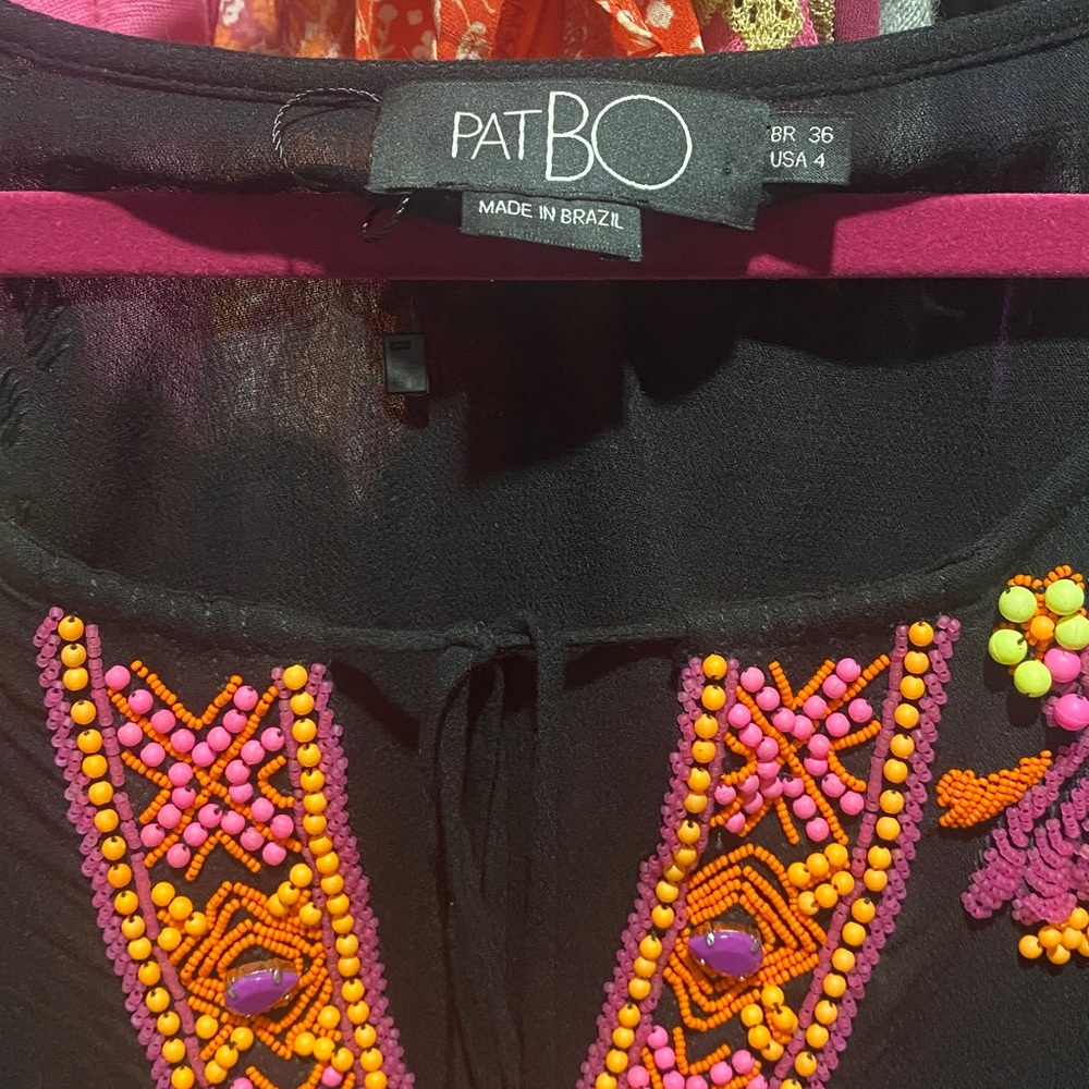 PatBO Black Beaded Long Sleeve Tunic Top ~ Sz 4 - Picture 6 of 6